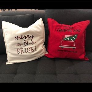 Two Christmas pillows 20x20 cover